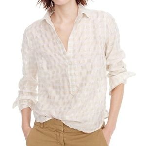 J. Crew Classic Popover Shirt in Metallic Cotton